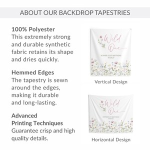 whimsical wild one banner with pink florals