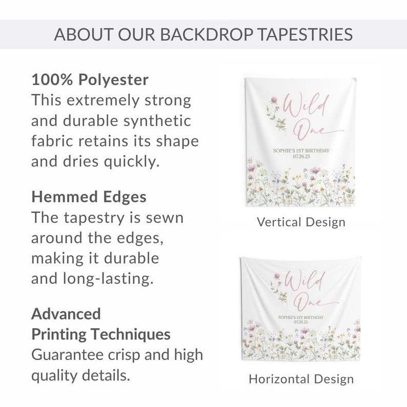 whimsical wild one banner with pink florals