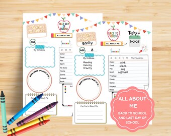 All About Me School Worksheet Set: Back to School Activity (Digital Download)