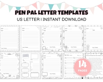 Pen Pal Letter Kit: Printable Stationery Templates (Digital Download)