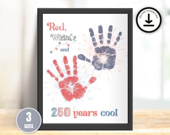 4th of July Handprint Art: 250th Anniversary Craft (Digital Download, PDF File)