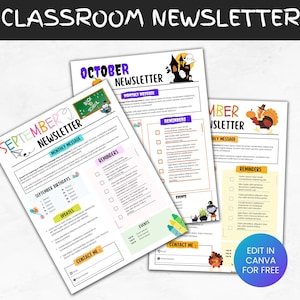 Editable Classroom Newsletter - Custom School Announcements| Teacher Editable Template for School Updates| Customizable Classroom Newsletter