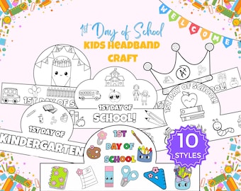 First Day of School Headband Craft Kit: Kids DIY Activity (Digital Download)