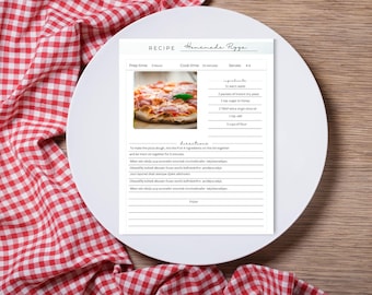 Recipe Page Template-Customizable - Editable with Drag and Drop Picture Feature