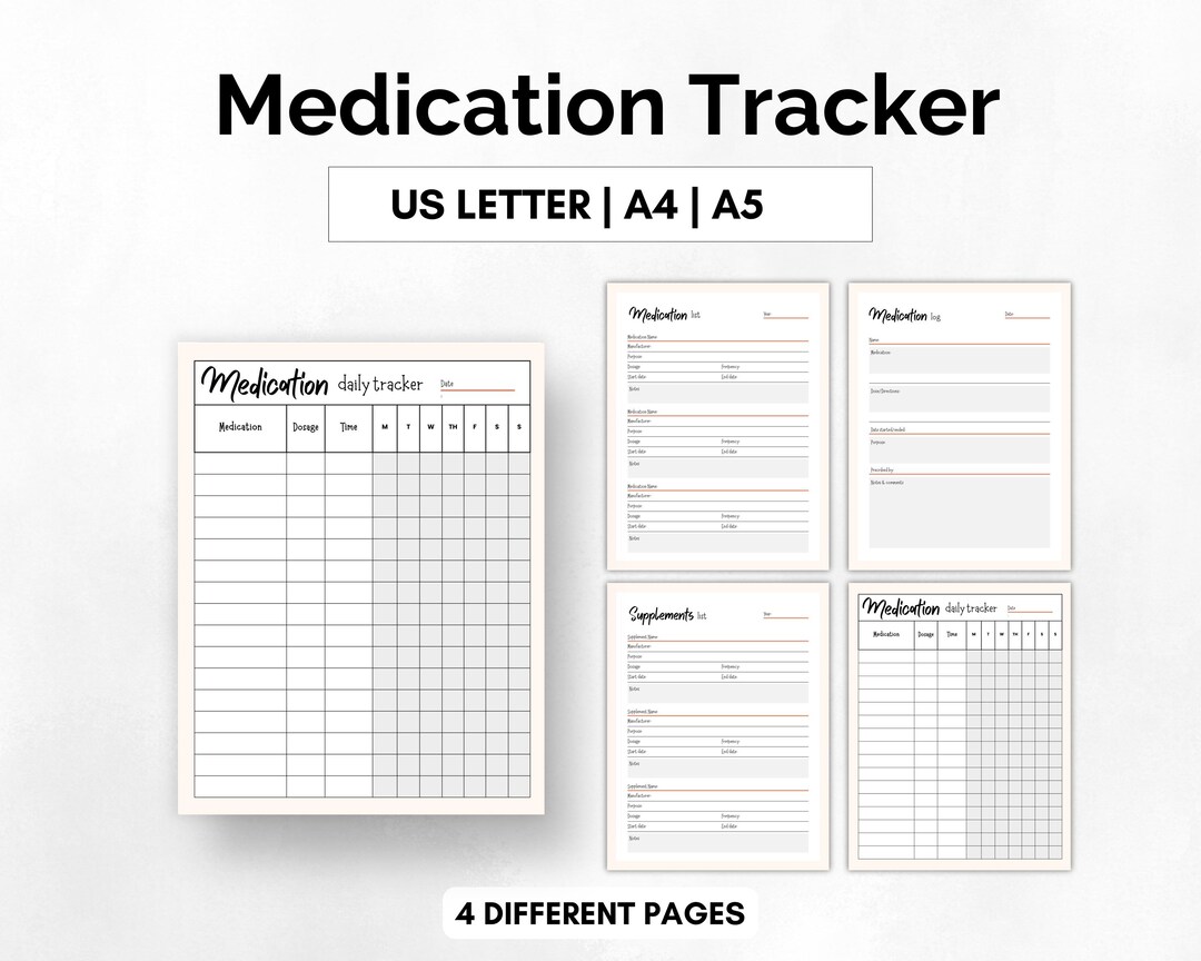 Medication Tracker: Comprehensive Lists & Log for Easy Management - Etsy