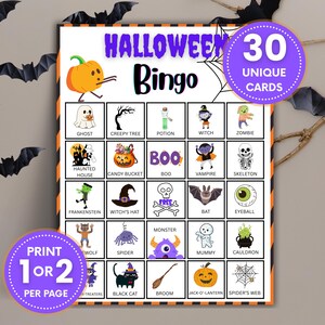 Halloween Party Bingo Game Pack