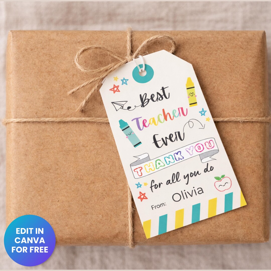 Editable Teacher Appreciation Gift Tags: Printable Thank You Labels ...
