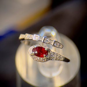 Natural Ruby Ring: Sterling Silver, Unheated Gemstone, Unviersal Fitting Band
