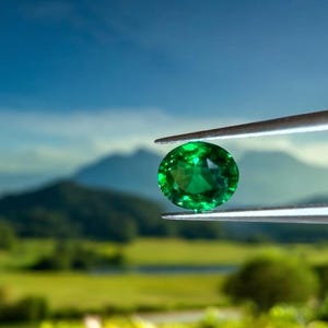 Natural Tsavorite Garnet: 1.07 CTs Vivid Green, Loose Gemstone, Jeweler and collector Gem image 5