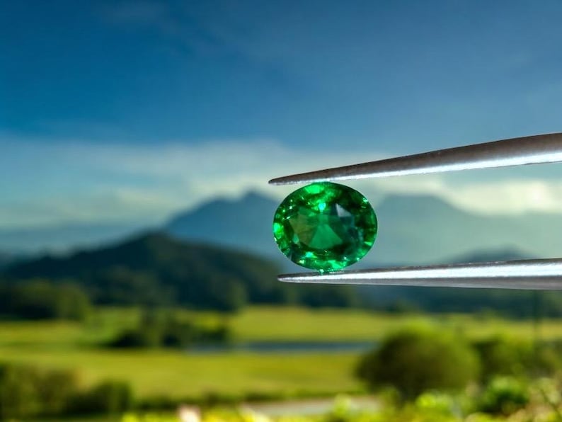 Natural Tsavorite Garnet: 1.07 CTs Vivid Green, Loose Gemstone, Jeweler and collector Gem image 5