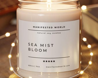 Vela de soja con orquídea y sal marina, aroma floral costero, 250 ml