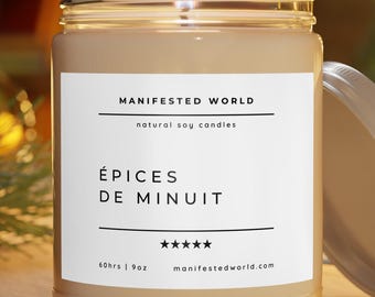 Epices de Minuit - Vela de soja con especias de calabaza y jengibre de 9 oz