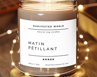 Matin Pétillant - Vela de pomelo rosa 9oz Vela de soja