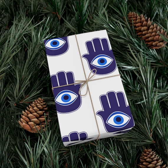 Hamsa Hand Evil Eye Gift Wrap | Protective Pattern Wrapping Paper