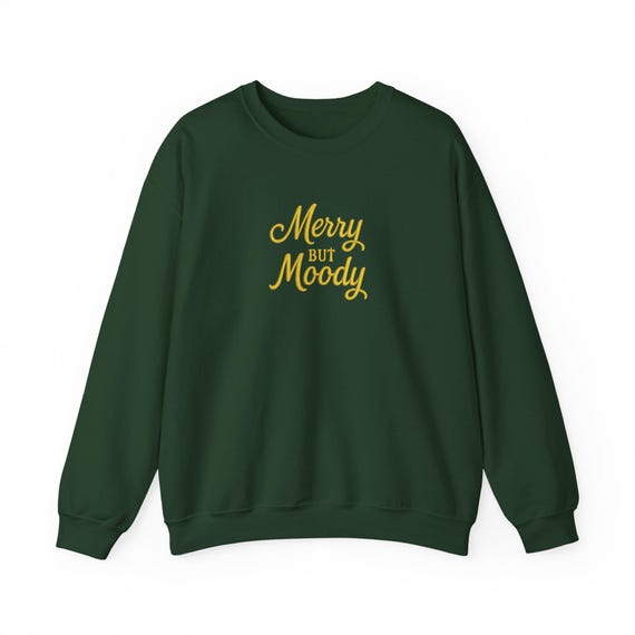 Merry But Moody sweatshirt | Gold Thread Embroidery