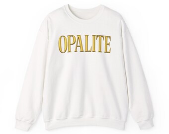 Sudadera de cuello redondo con letras doradas de ópalo