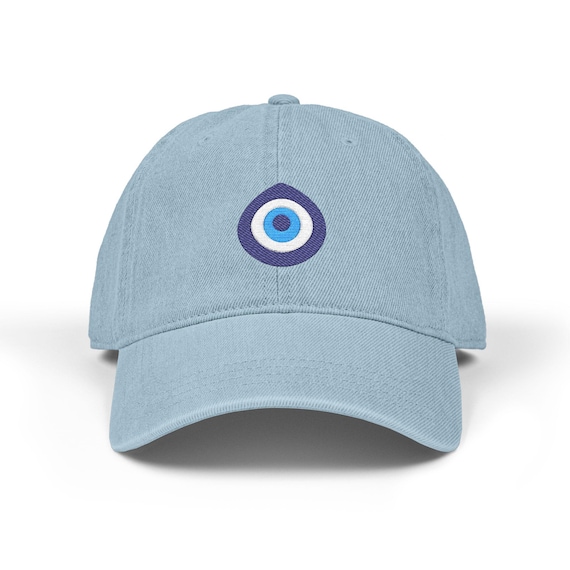Evil Eye Embroidery Denim Hat | Blue Nazar Symbol Cap