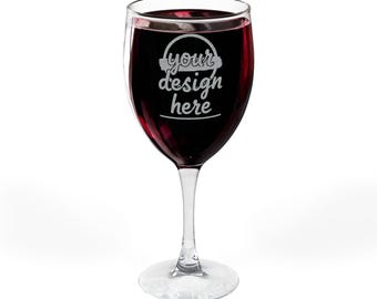 Copa de vino grabada personalizada / Copa con tallo de 10.5 oz