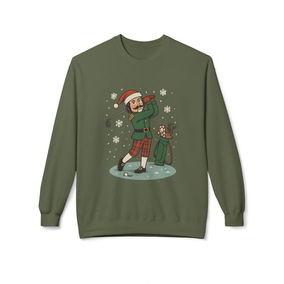 NUTCRACKER Golfer Holidays Sweatshirt | Christmas Golfing Elf