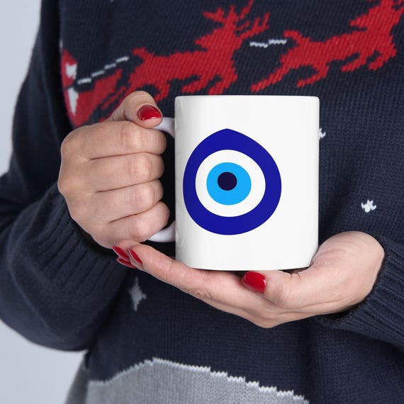 Evil Eye Protection Mug | Ceramic Coffee Cup, 11oz or 15oz