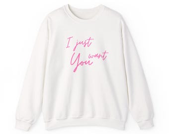 Sudadera "Solo te quiero" / Texto rosa en script
