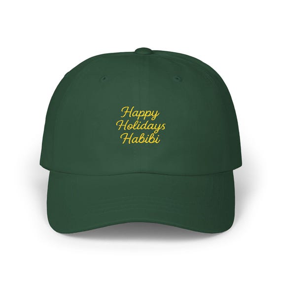 Happy Holidays Habibi Cap | Embroidered Holiday Script, Baseball Hat