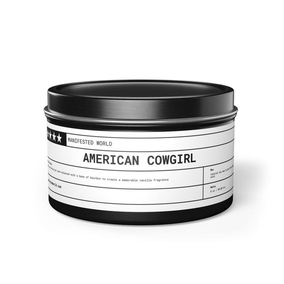 American Cowgirl Vanilla Bean Tin Candle | Rustic Western Scent