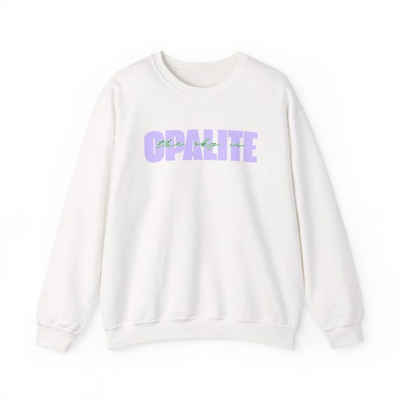 Opalite script logo Sweatshirt | Pastel purple green text