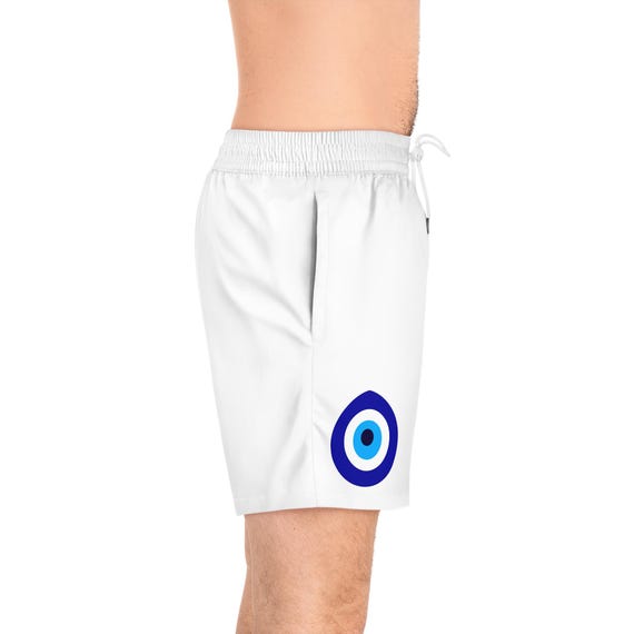 Evil Eye Swim Shorts | Men's Mid-Length Beach Trunks