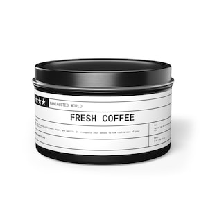 Fresh Coffee Scented Candle | 8oz Soy wax Tin