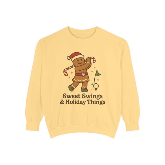 Gingerbread Golfer Sweatshirt | Sweet Swings & Holiday Things