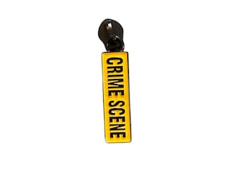 Crime Scene Tape Zipper Pull - True Crime Zipper Pull - Size 5 Zipper Pull - #5 Zipper Pulls