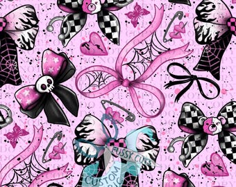 Fiocchi Emo su Rosa - Tessuto Stampato Personalizzato