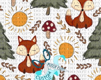 Little Fox - Custom Print Fabric - Cute Fox Fabric