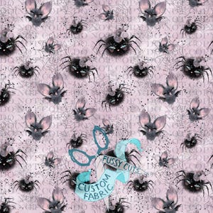 Cute Bats and Spiders - Custom Print Fabric - Novelty Animal Fabric