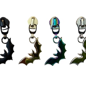 Bat Zipper Pulls (3pcs) - Size 5 Zipper Pulls - Novelty Bat Zipper Pulls - #5 Zipper Pulls