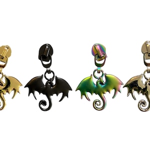 Dragon Zipper Pulls (3pcs) - Size 5 Zipper Pulls - Novelty Zipper Pulls - #5 Zipper Pulls