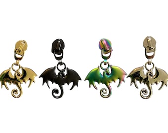 Dragon Zipper Pulls (3pcs) - Size 5 Zipper Pulls - Novelty Zipper Pulls - #5 Zipper Pulls