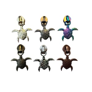 Sea Turtles Zipper Pulls (3pcs) - Size 5 Zipper Pulls - Novelty Zipper Pulls - #5 Zipper Pulls