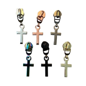 Dragkedjedragare med korsmönster (3 st) - Storlek 5 - Enkla dragkedjedragare med korsmönster - Dragkedjedragare #5