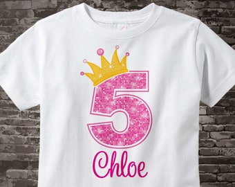 5th Birthday Shirt, Pink 5th Birthday Outfit top, Personalized Girls Birthday Shirt - 5th birthday girl - birthday girl gift - 10032016fzx