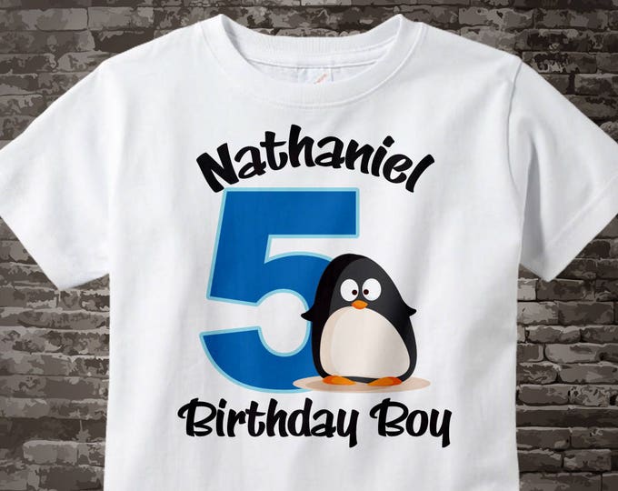 Penguin Birthday Shirt Personalized Birthday Boy Penguin Theme Tee Shirt or Onesie 01122012a