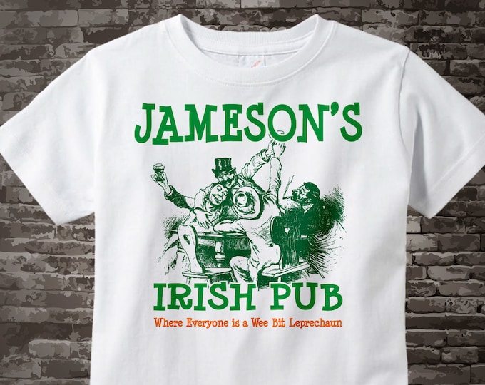 St Patrick's Day Shirt - Your Last name as an Irish Pub logo - Custom Irish Pub tshirt - 08212015c
