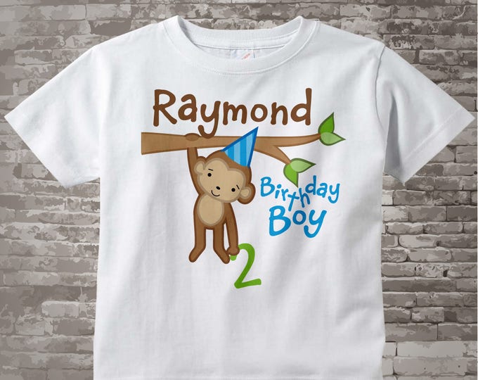 Birthday Boy Shirt, Personalized Birthday Boy Monkey Shirt or Onesie any age, Monkey Shirt 12312013j