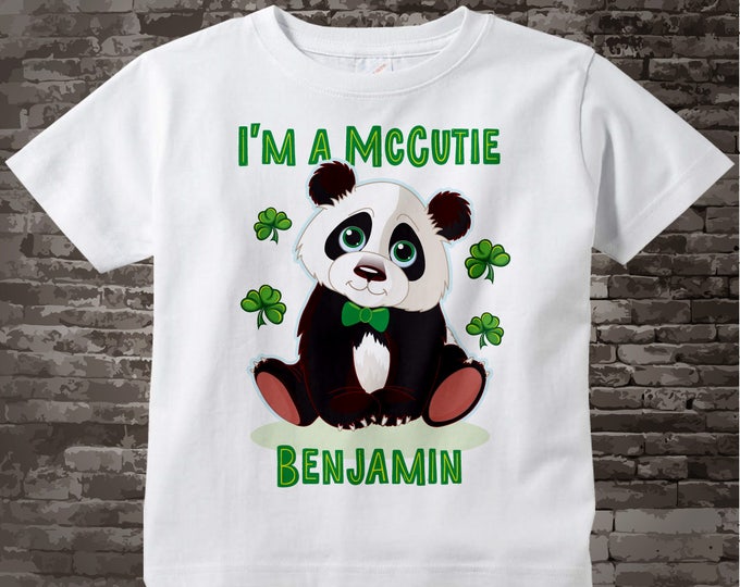 St Patrick's Day t-Shirt or Onesie Bodysuit | Personalized I'm a McCutie Panda Bear St Patricks day outfit top | 02172017b