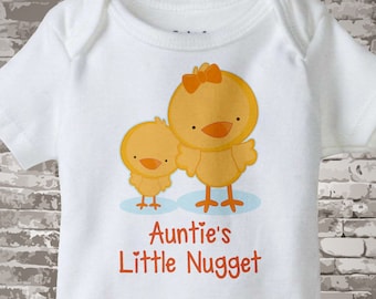 Cute little chicken nugget Onesie Bodysuit or Tee Shirt, Says Auntie's Little Nugget. 02172015e