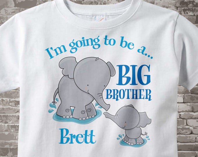 Elephant Big Brother Shirt I'm going to Be a Big Brother Elephant Tee Shirt or Big Brother Onesie Pregnancy Announcement 03182012b
