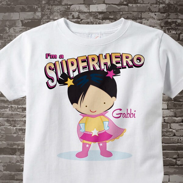 Girl's Personalized Superhero Child's Tee Shirt or Bodysuit 08172017zx