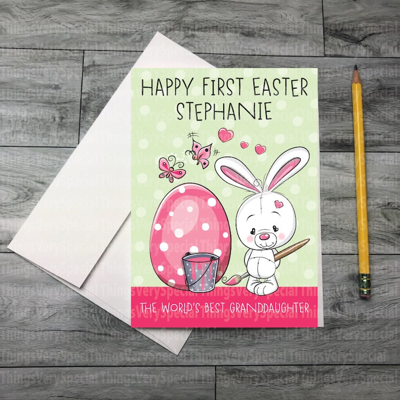 First Easter Card for Granddaughter Personalized 1st Easter Etsy