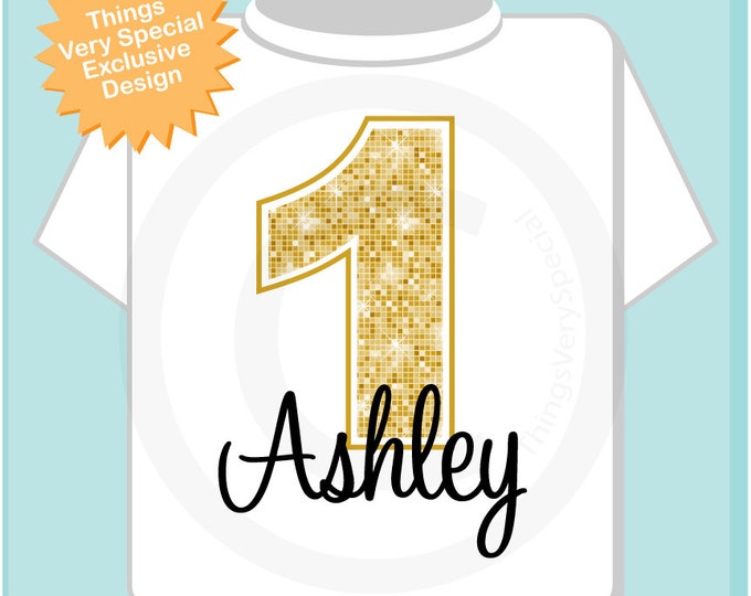 Personalized Children's First 1st Golden Birthday Onesie or Tee Shirt 08312012az